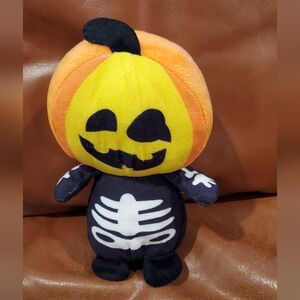 8 inch Halloween Pumpkin Skeleton Stuffed Animal Plush Toy No Paper Tags
